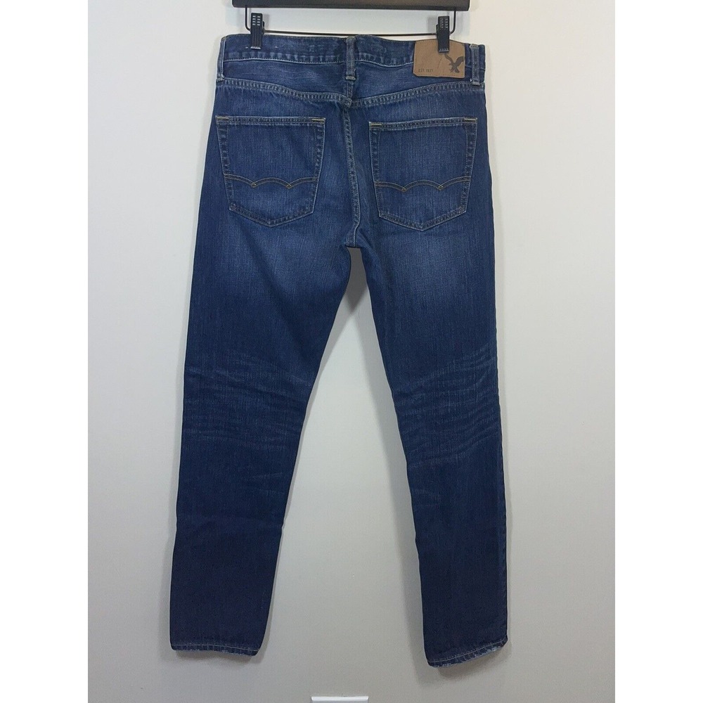 American Eagle Original Taper Mens Jeans Dark Wash Size 32x34 - Picture 2 of 7